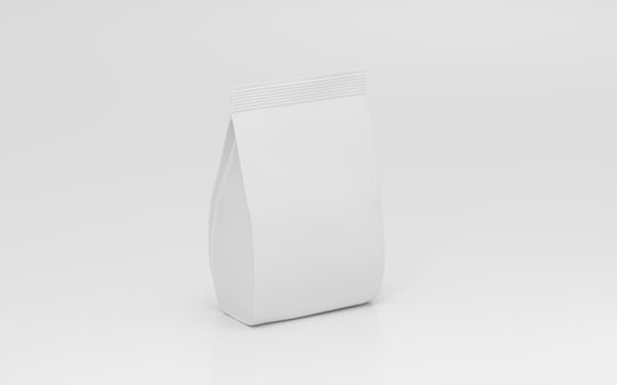 White blank branding package bag, 3d rendering. photo