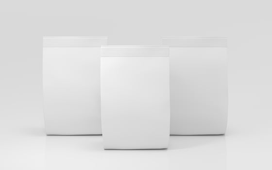 White blank branding package bag, 3d rendering. photo