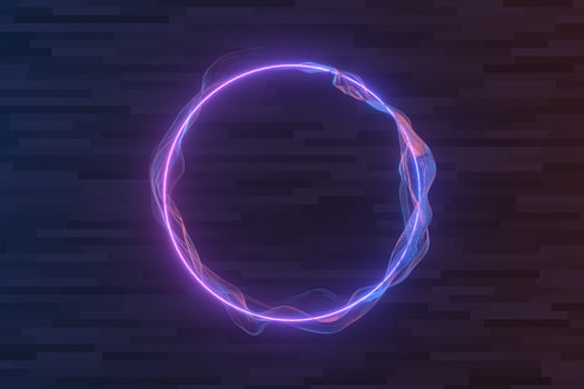Purple circle laser line with dark background, 3d rendering. photo