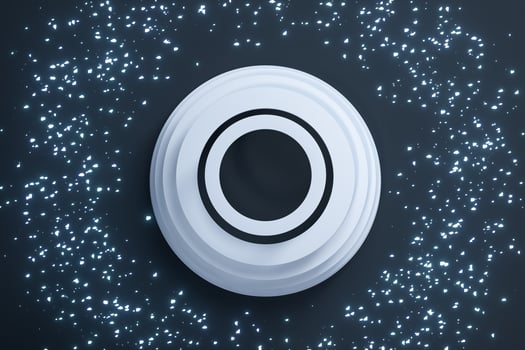 Circle shape focused on the center, 3d rendering. photo