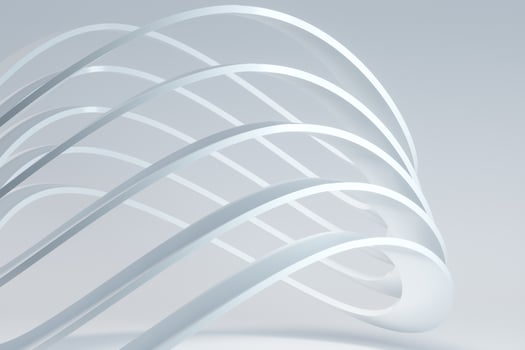 White curve geometry with white background, 3d rendering. photo