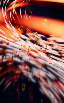 Music notes, musical tunes, 3d rendering. photo