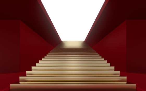 Large steps in the luxury palace, 3d rendering. photo