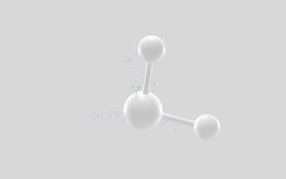 Simplicity chemical molecule with white background, 3d rendering. photo