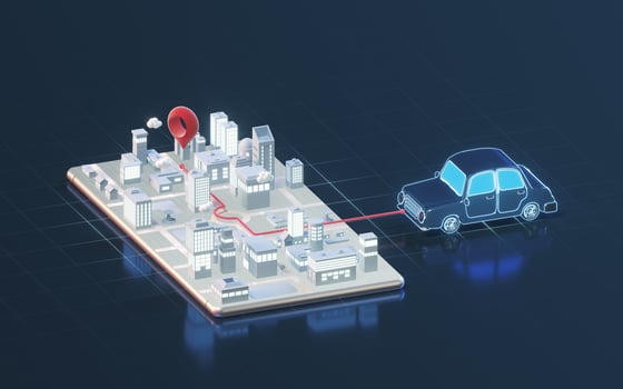 Intelligent phone and mobile phone location , 3d rendering. photo