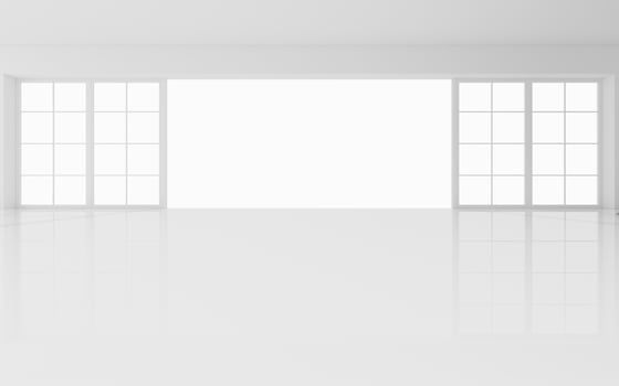 The white empty room, 3d rendering. photo
