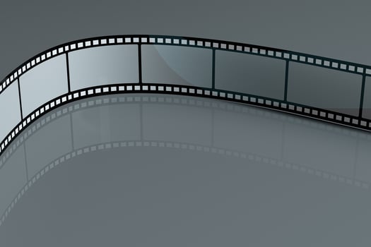 Film tapes with dark background, 3d rendering. photo
