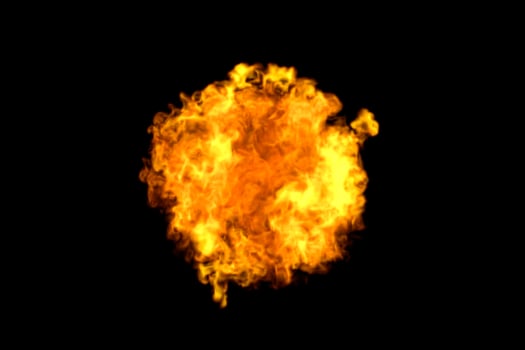 Explosive flame with dark background, 3d rendering. photo
