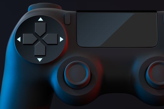 Classic game pad with dark background, 3d rendering. photo