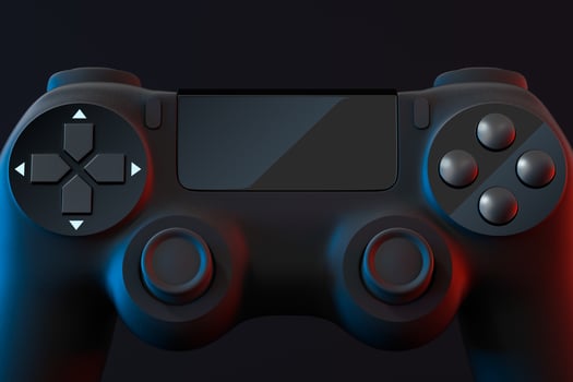 Classic game pad with dark background, 3d rendering. photo