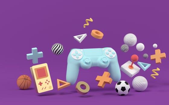 Creative recreational toys, entertainment theme, 3d rendering. photo