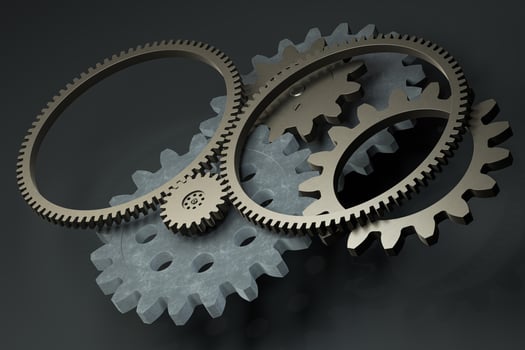 Industrial gear,mechanical structure,3d rendering. photo