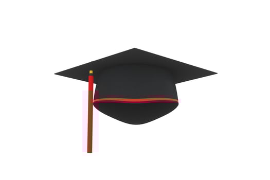 Graduate hat with white background, 3d rendering. photo