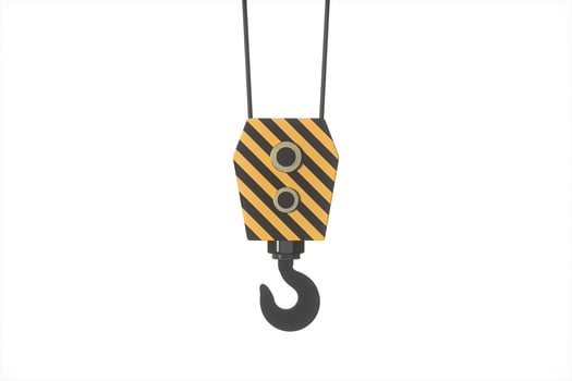 Hook and weight,mechanical concepts,3d rendering. photo