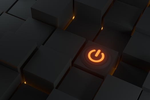 Switch and cubes with dark background,abstract conception ,3d rendering. photo