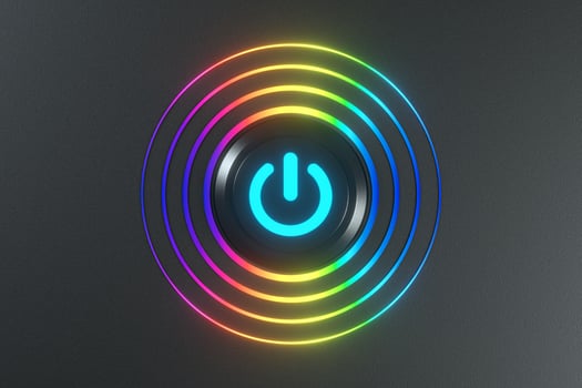 Button and switch with dark background,abstract conception ,3d rendering. photo