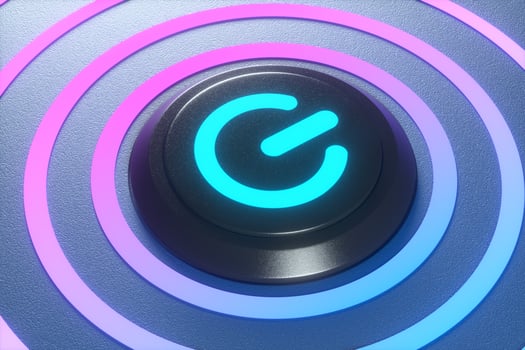 Button and switch with dark background,abstract conception ,3d rendering. photo