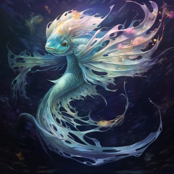 A creature with wavy opalescent scales and a graceful under photo
