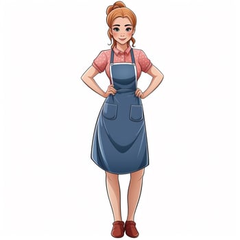 Apron 2d cartoon vector illustration on white background h photo