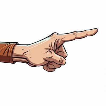 Backhand Index Pointing Right 2d cartoon illustraton on wh photo