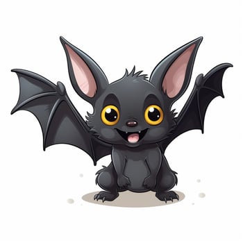 Bat 2d cartoon vector illustration on white background hig photo