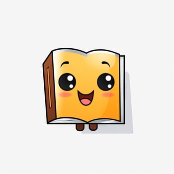 Book and Paper Emojis 2d cartoon vector illustration on wh photo