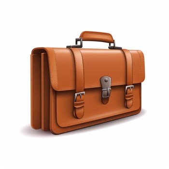 Briefcase 2d cartoon illustraton on white background high photo