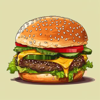 Burgers 2d vector illustration cartoon in white background photo
