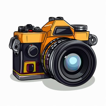 Camera 2d cartoon vector illustration on white background photo