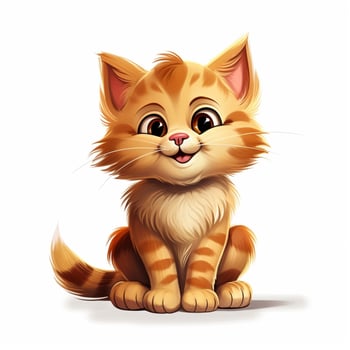 Cat with Wry Smile 2d cartoon illustraton on white backgro photo