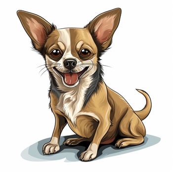 Chihuahua 2d cartoon vector illustration on white backgrou photo