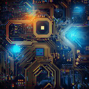 Circuit board malfunctions revealing abstract beauty withi photo