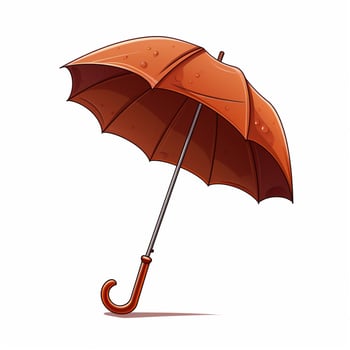 Closed Umbrella 2d cartoon illustraton on white background photo