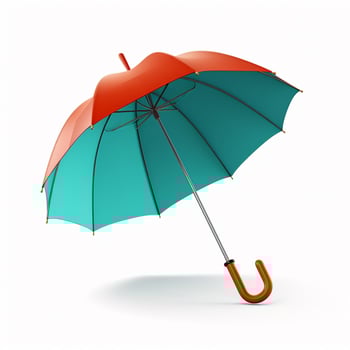 Closed Umbrella 2d cartoon illustraton on white background photo