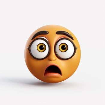 Confused Face emoji on white background high quality 4k hd photo