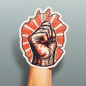 Create a sticker representing a thought-provoking message photo