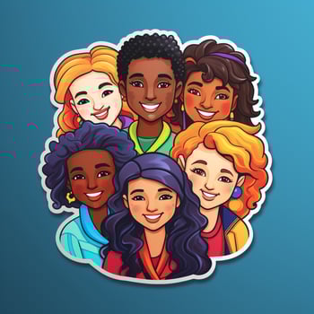 Create a sticker that celebrates diversity and inclusivity photo