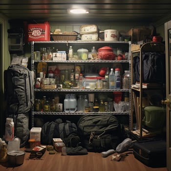 Depict the Y2K preparations at home including stockpiling photo