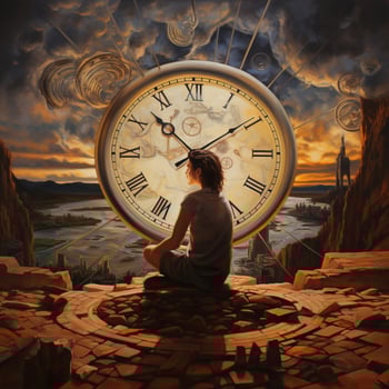 Depict the concept of time and its impact on personal grow photo