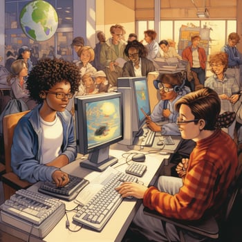 Depict the role of software developers and IT professional photo