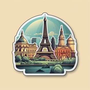 Design a sticker representing a famous landmark photo