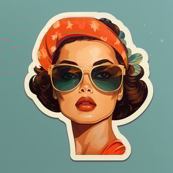 Design a sticker inspired by retro fashion and aesthetics photo