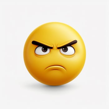 Disappointed Face emoji on white background high quality 4 photo