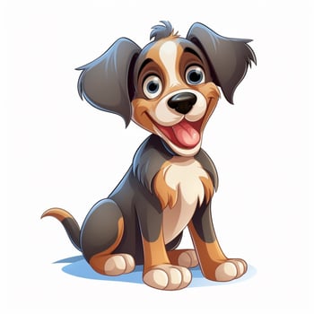 Dog 2d cartoon vector illustration on white background hig photo