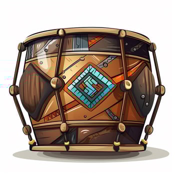 Drum 2d cartoon vector illustration on white background hi photo
