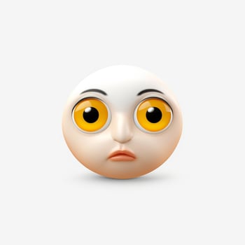 Face with Crossed-Out Eyes emoji on white background high photo