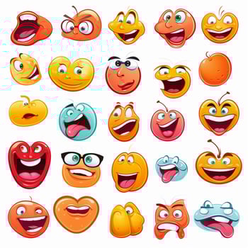Faces with Tongue Emojis 2d cartoon vector illustration on photo