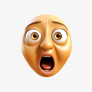 Flushed Face emoji on white background high quality 4k hdr photo