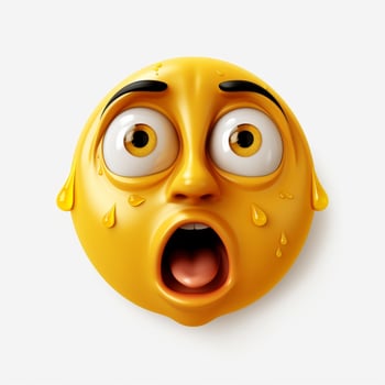 Flushed Face emoji on white background high quality 4k hdr photo