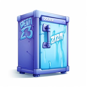 Freezer 2d cartoon illustraton on white background high photo